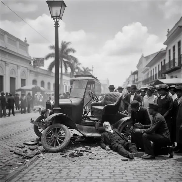Representación accidente de automóvil